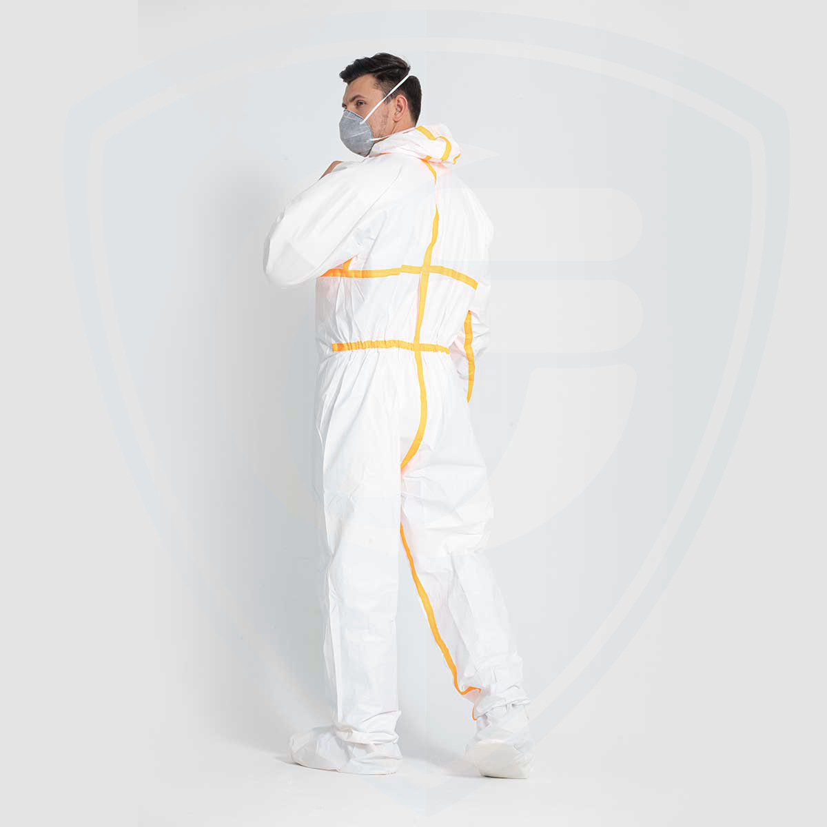 Vêtements de protection jetables professionnels Combinaison de protection chimique avec bande de couture