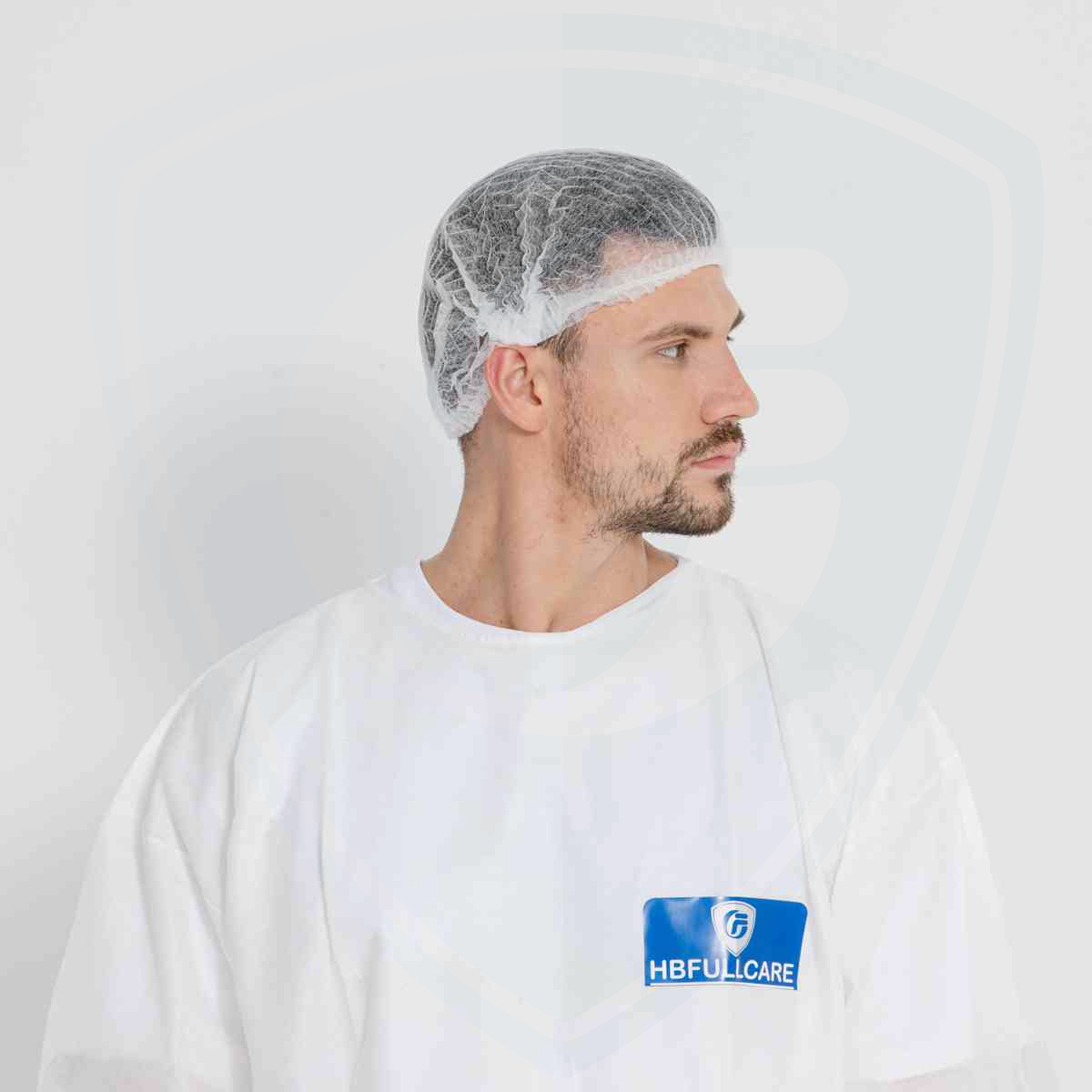 Chapeau de vadrouille jetable élastique double en polypropylène de couleur blanche pour le travailleur
